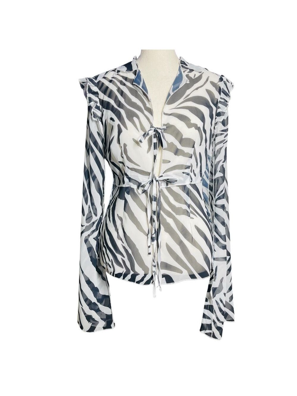 Fashion Nova Zebra Print Sheer Women's Top